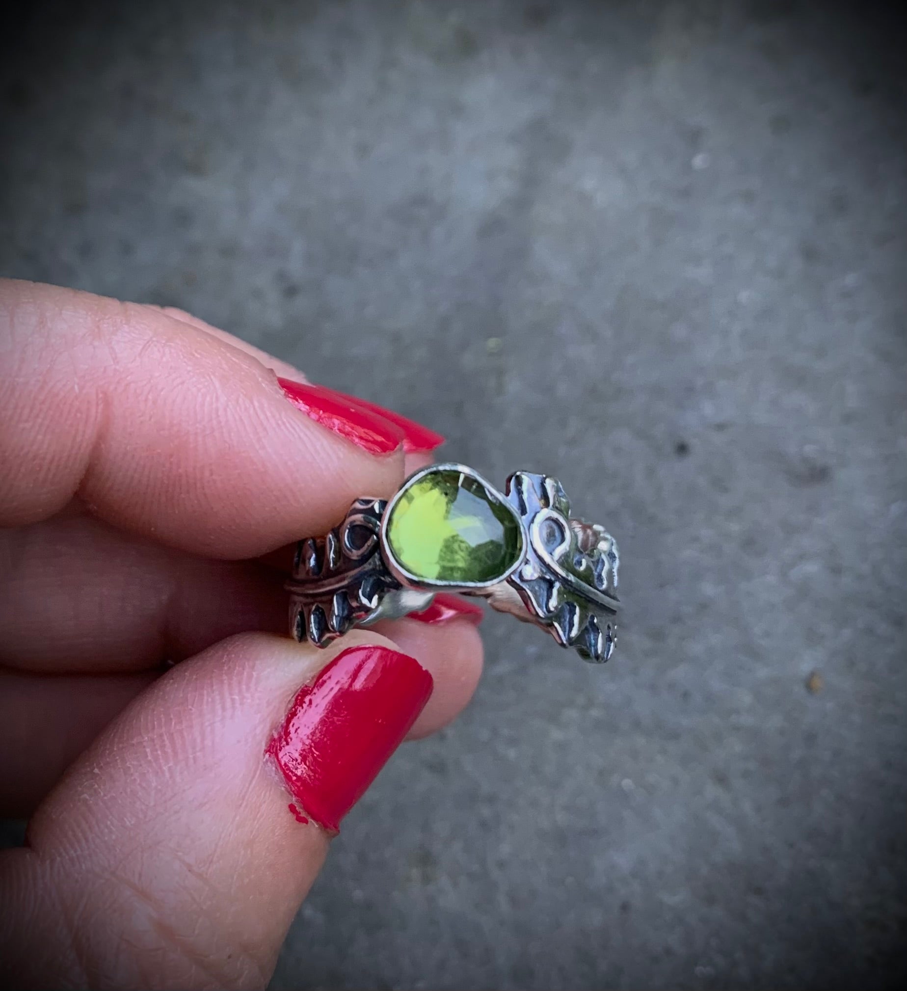 Peridot Fern Ring