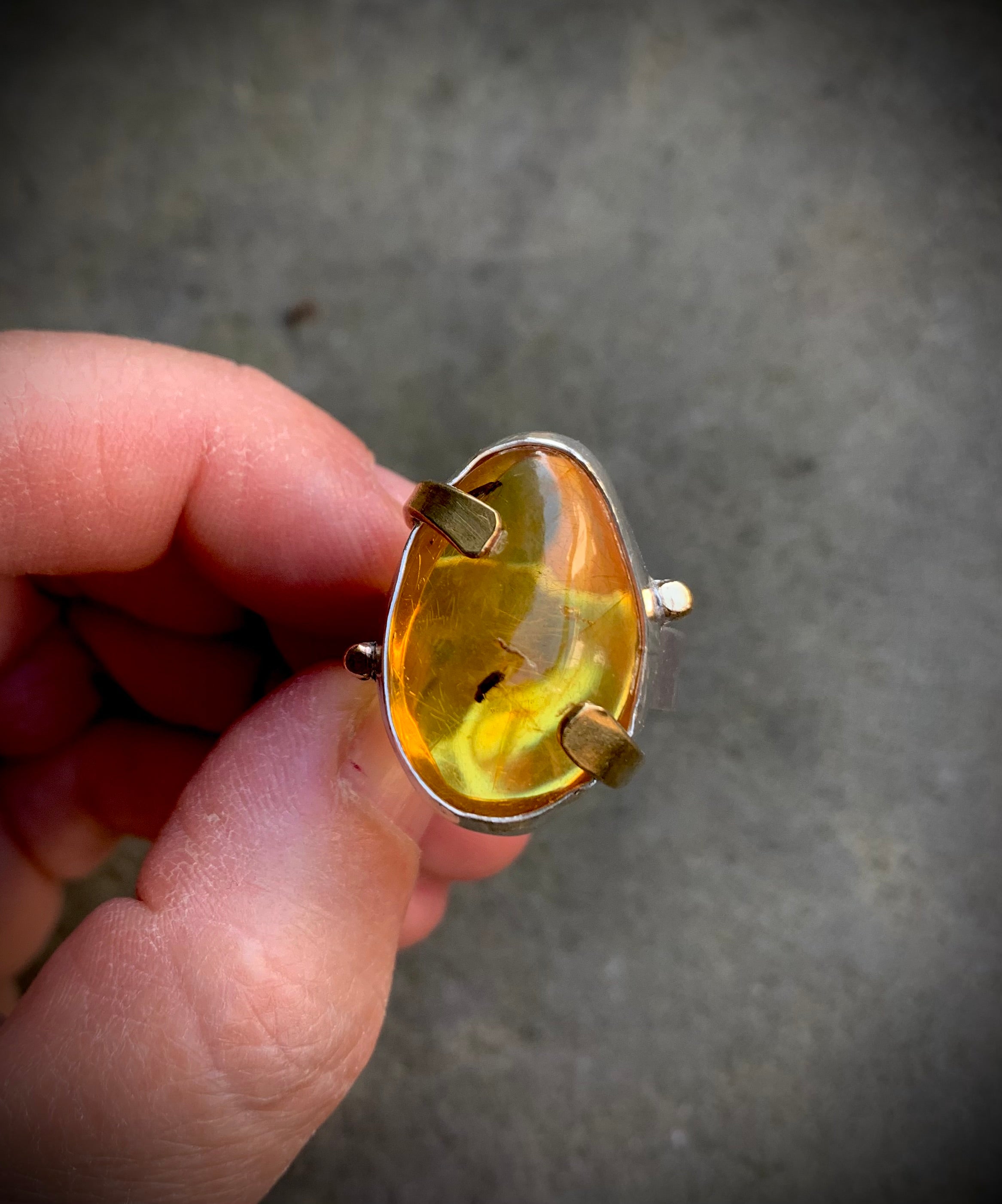 Golden Hour Amber Ring